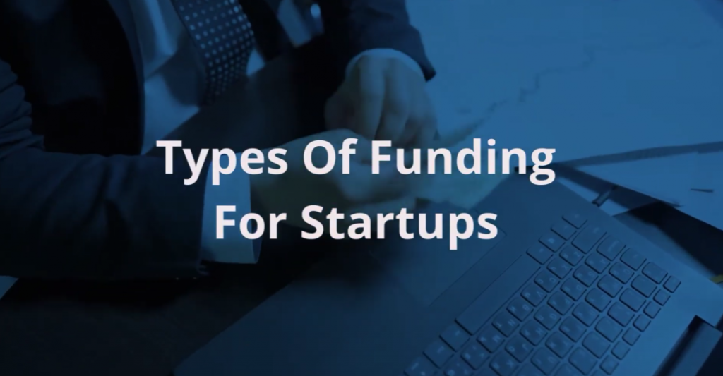 types of funding for tartups letters in duotone background