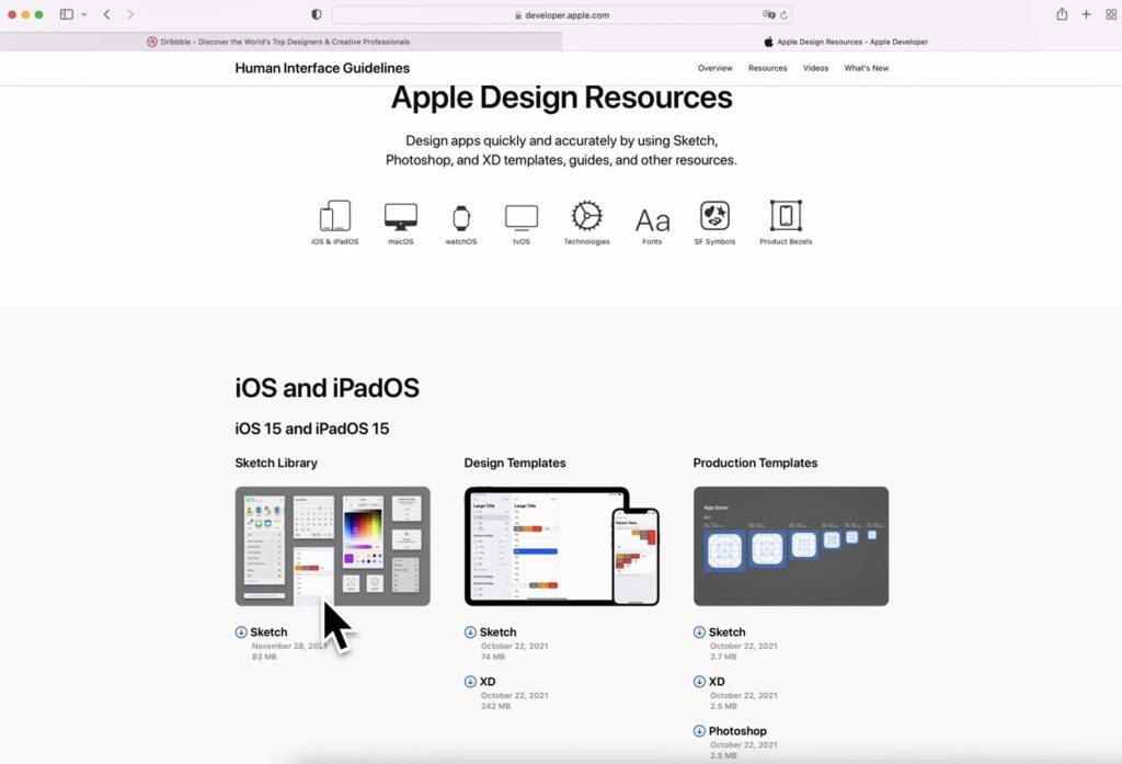 apple desing resources - app development 
